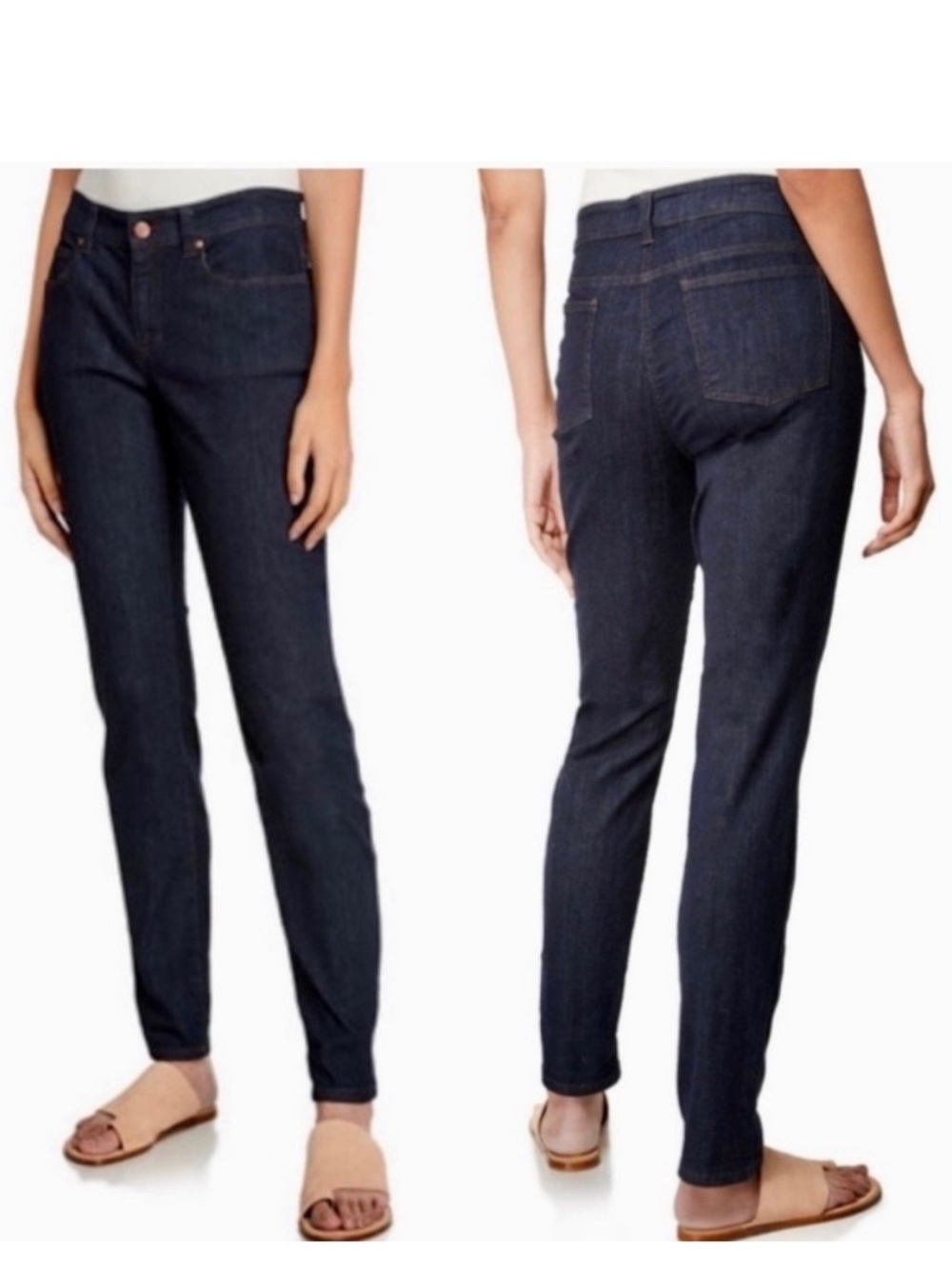 Eileen Fisher Stretch Skinny Jeans Women’s Size 6 Dark Wash Mid Rise Classic